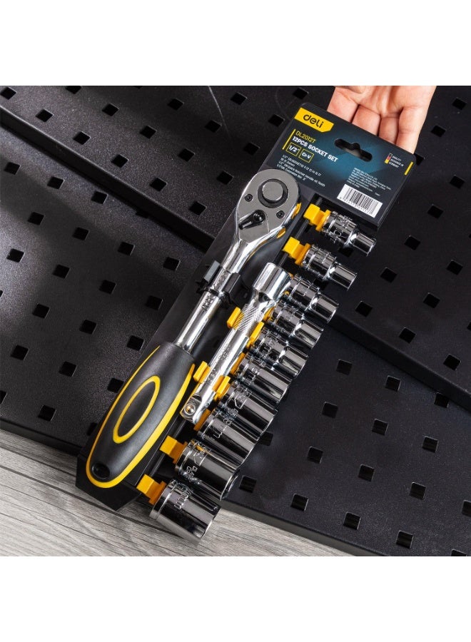 DELI RATCHET SOCKET SET 1/2 12PCS